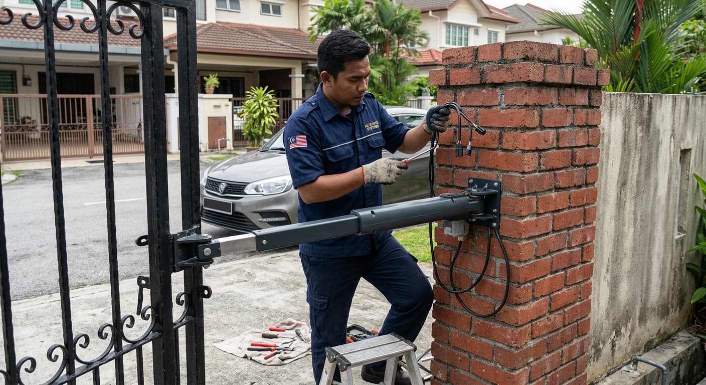Autogate Arm Type — kerja autogate oleh juruteknik GateMaster di Malaysia
